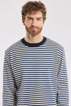 73936 LS HERITAGE T-SHIRT MARINE / MILK