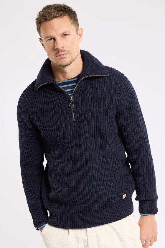 79502 REX SWEATER ZIP NAVIRE NAVY