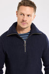 79502 REX SWEATER ZIP NAVIRE NAVY