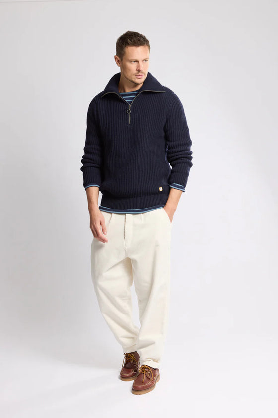 79502 REX SWEATER ZIP NAVIRE NAVY