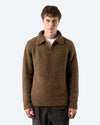 CLIFFORD KNITTED BOUCLE POLO BROWN