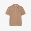 KNITTED SS POLO HEATHER SAND GE2