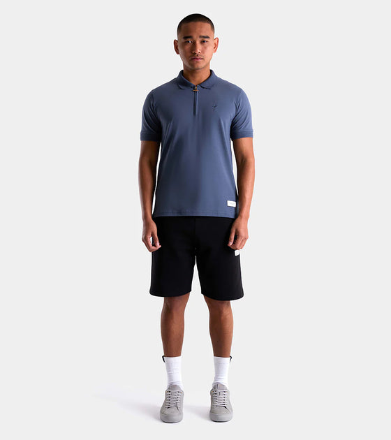 EMBROIDERED ZIP POLO CHARCOAL