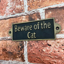  BEWARE CAT SIGN