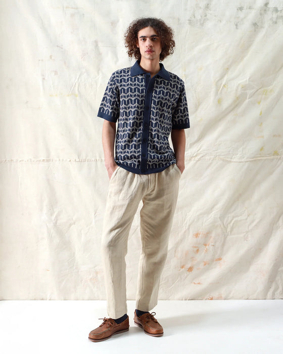 ZIGGER CARDI PALM TREE NAVY IRIS