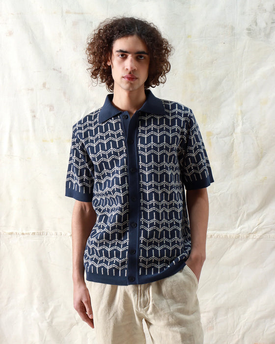 ZIGGER CARDI PALM TREE NAVY IRIS