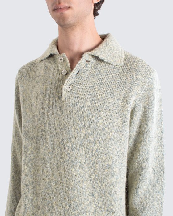KIER KNIT POLO STONE FLECK