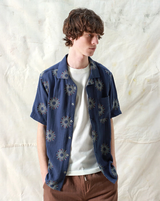 STACHIO SS SHIRT SOL EMB / NAVY IRIS