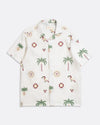 STACHIO SS SHIRT TROPICAL EMB / WHITE