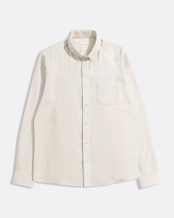 MOD BUTTON DOWN SHIRT STONE WHITE