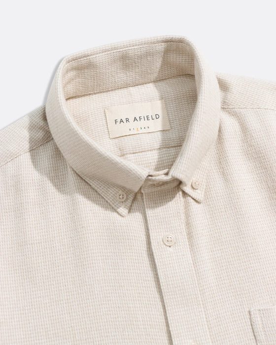 MOD BUTTON DOWN SHIRT STONE WHITE