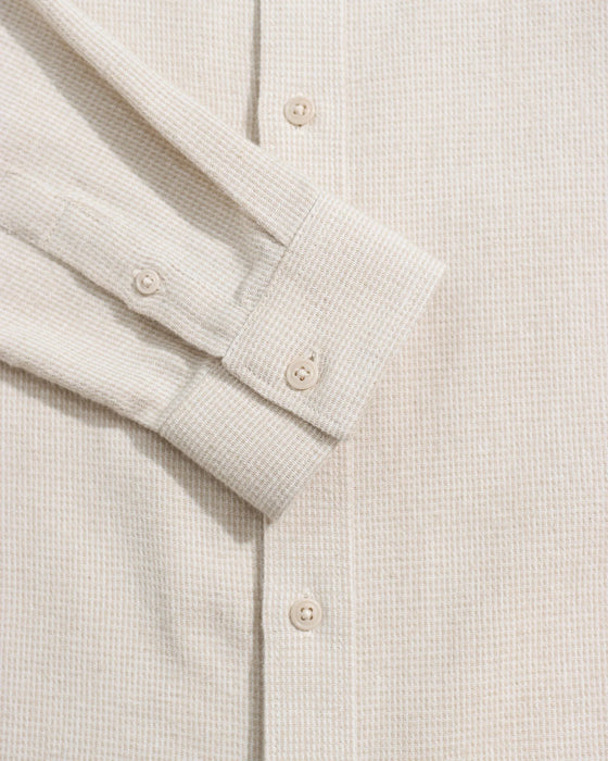 MOD BUTTON DOWN SHIRT STONE WHITE