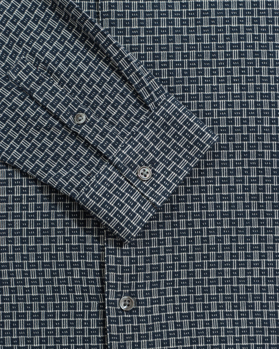 DOBBY CLASSIC 2 POCKET SHIRT NAVY