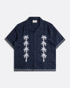VELOSO SS SHIRT FLOCK PALMS BLUE