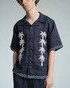 VELOSO SS SHIRT FLOCK PALMS BLUE