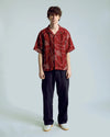 VELOSO SS SHIRT EMBROIDERED PALMS RED