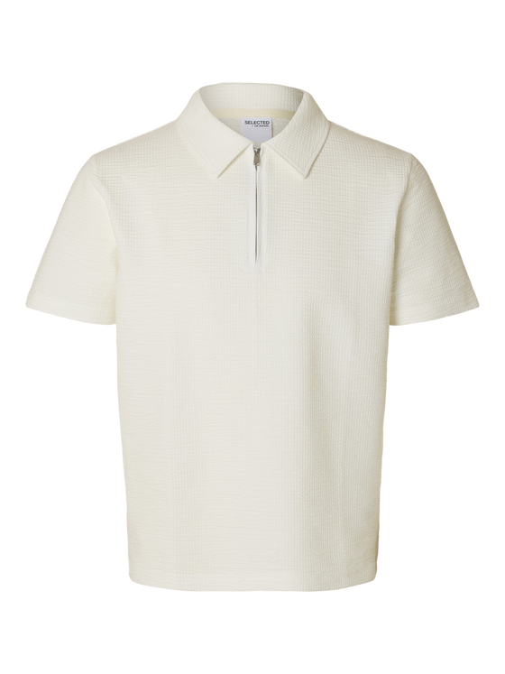 SANDER SEERSUCKER ZIP SS POLO EGRET