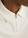 SANDER SEERSUCKER ZIP SS POLO EGRET