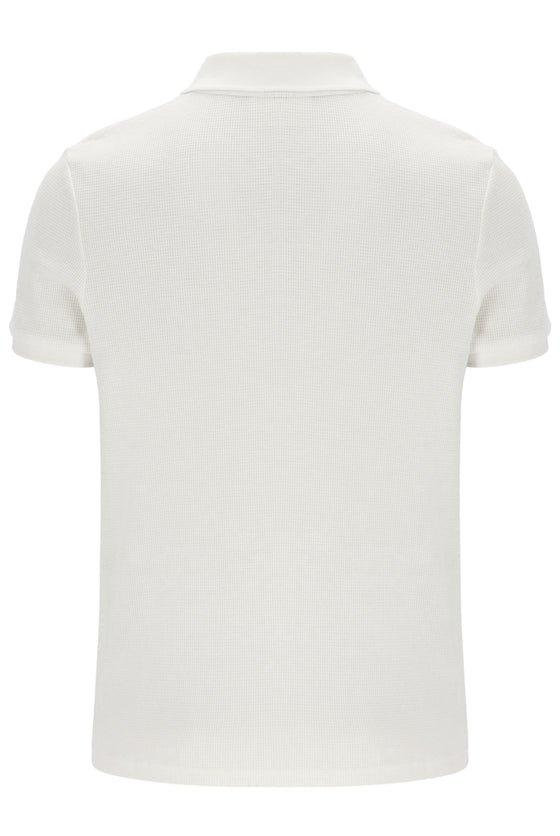 BENJAMIN SS WAFFLE POLO GARDENIA