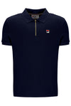 BENJAMIN SS WAFFLE POLO NAVY