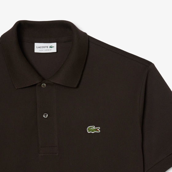 L.12.12 CLASSIC FIT PIQUE POLO SS DARK BROWN (SKB)