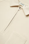 POCKET 1/4 ZIPPER POLO CREAM