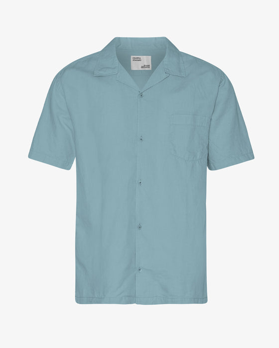 LINEN SS SHIRT STEEL BLUE