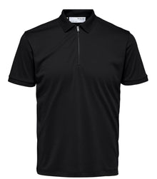  FAVE ZIP COLLAR S/S POLO BLACK