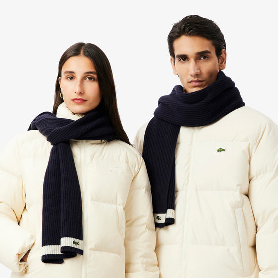RE0058 WOOL SCARF NAVY / FLOUR (HHW)