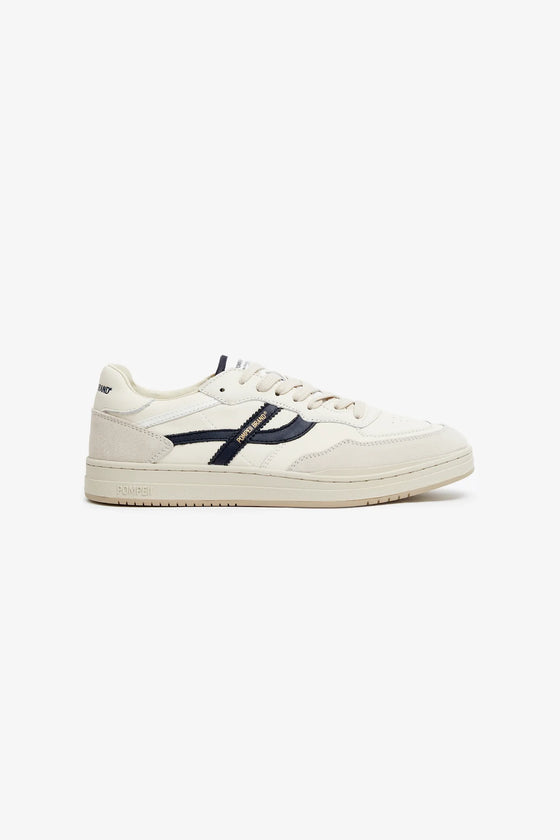 ELAN PIPPA LEATHER TRAINER ECRU/NAVY