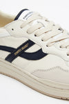 ELAN PIPPA LEATHER TRAINER ECRU/NAVY