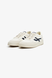  ELAN PIPPA LEATHER TRAINER ECRU/NAVY