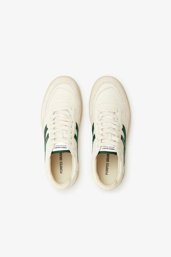 ELAN PIPPA LEATHER TRAINER ECRU/JASPER
