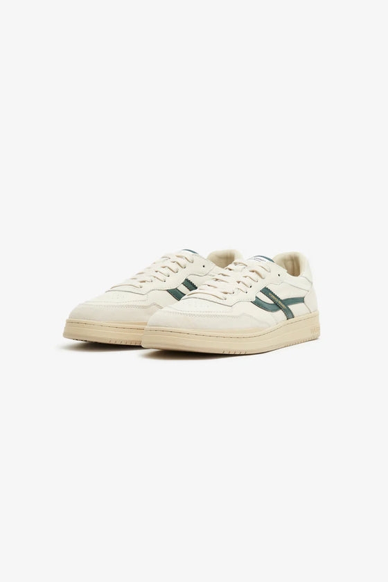 ELAN PIPPA LEATHER TRAINER ECRU/JASPER