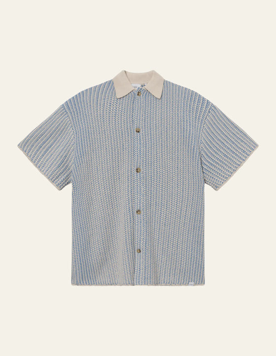 EASTON KNITTED SHIRT DENIM / IVORY