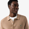 KNITTED SS POLO HEATHER SAND GE2