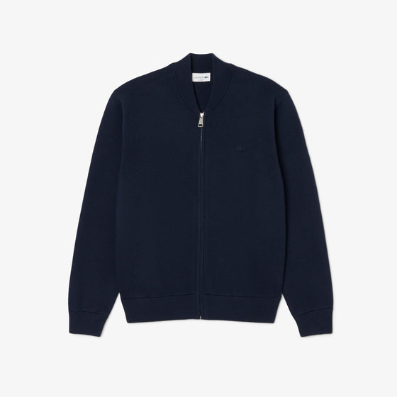 KNITTED BOMBER JACKET NAVY BLUE (166)