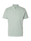 FAVE ZIP COLLAR S/S POLO AQUA GRAY