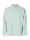 AIDEN LS POLO AQUA GREY RELAXED FIT