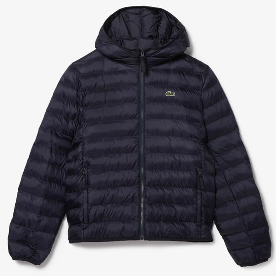 BH0539 QUILTED WATER REPELLENT HOODED PUFFA JACKET NAVY