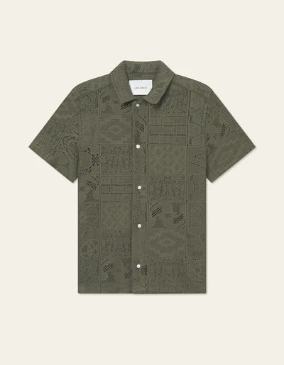 HECTOR LACE SS SHIRT OLIVE NIGHT