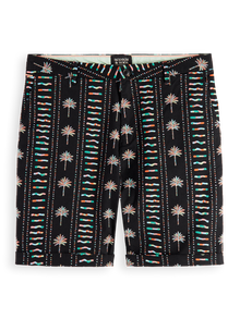  STUART PALM PRINT SHORTS BLACK