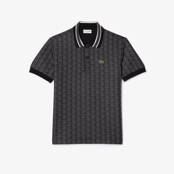 DH1417 CLASSIC FIT MONOGRAM JACQUARD POLO SHIRT BLACK (4PC)