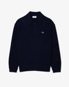 AH0582 RELAXED FIT KNITTED WOOL POLO NAVY (166)