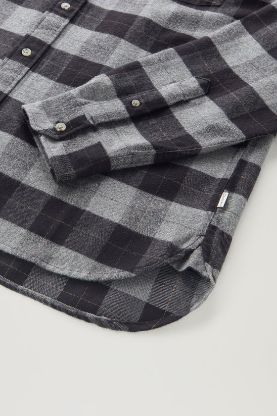 TRADITIONAL L/S FLANNEL CHECK SHIRT GREY/BLACK