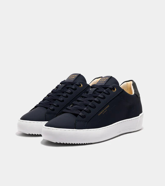ZUMA GOMMA LEATHER TRAINER NAVY