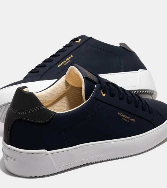 ZUMA GOMMA LEATHER TRAINER NAVY