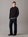 BADGE SLEEVE CREW NECK SWEAT BLACK 3426 (BEH)