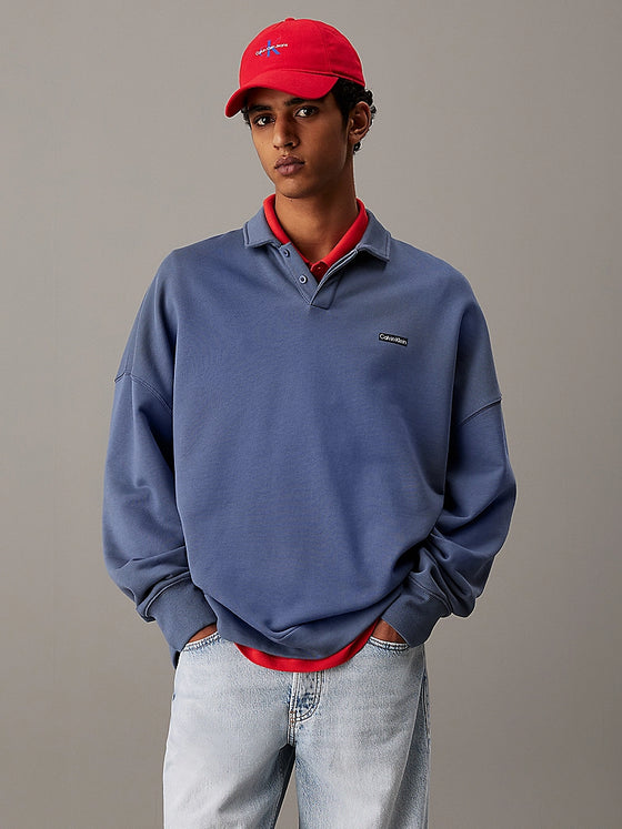 COTTON TERRY LS POLO GRISAILLE (PCP)