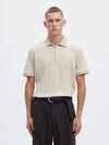 FAVE ZIP COLLAR S/S POLO OATMEAL
